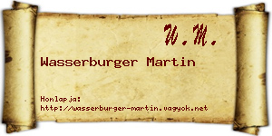 Wasserburger Martin névjegykártya